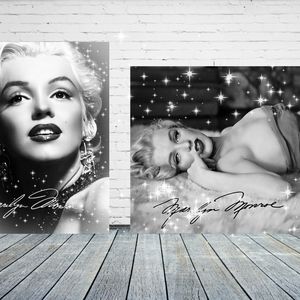 Marilyn Monroe Bling Vintage Black and White Portrait Art Set Framed Wall Art